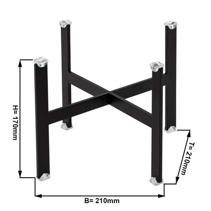 GGM Gastro Buffet Stand - Powder-coated stainless steel - Black - square - Height: 170mm - suitable for platters & plates from 210mm