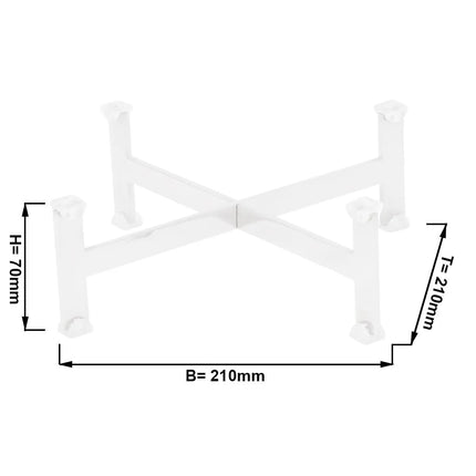 GGM Gastro Buffet Stand - Stainless steel, powder-coated - White - square - Height: 70mm - suitable for platters & plates from 210mm