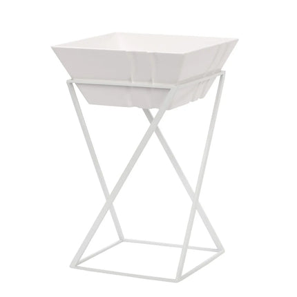 GGM Gastro Buffet Stand - White - Powder-coated stainless steel & Melamine - square - Height: 475mm - incl. 1 Melamine bowl