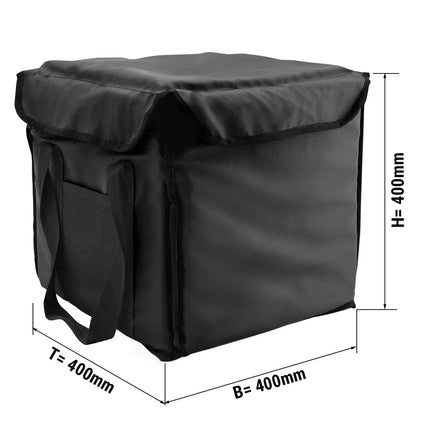 GGM Gastro BurgerBag Pro - Heated Burger Delivery Bag (12V) - PVC-coated - for 12 burger boxes - Black - with Ticket Pocket