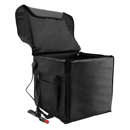 GGM Gastro BurgerBag Pro - Heated Burger Delivery Bag (12V) - PVC-coated - for 12 burger boxes - Black - with Ticket Pocket