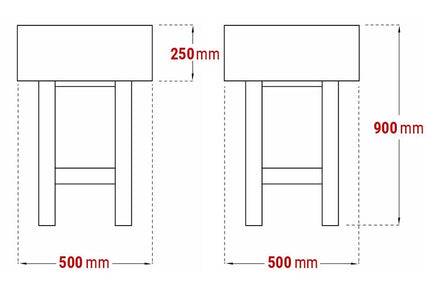 GGM Gastro Butcher Block - Acacia Wood - 500x500mm