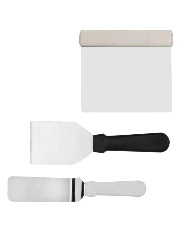 GGM Gastro Cake Decorating Spatula Set - Stainless Steel - 3-piece - 1 Palette Knife, 1 Spatula & 1 Dough Scraper