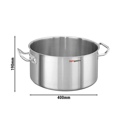 GGM Gastro Casserole Pan - Stainless Steel - 25L - Ø 400mm - Height: 190mm