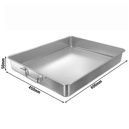 GGM Gastro Casserole Pan - Stainless Steel - with Lid & Tension Locks - 13.5L - 584x716x113mm
