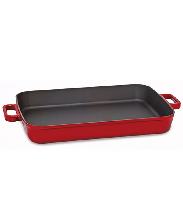 GGM Gastro Cast Iron Baking Dish - 400x260mm - Height: 60mm - Red - Induction Compatible