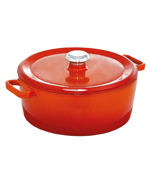 GGM Gastro Cast Iron Casserole - 6.8L - Ø280mm - 115mm - Orange - With Lid - Induction Compatible