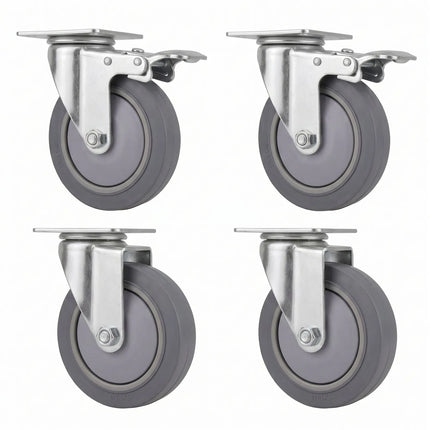 GGM Gastro Castor Set (4) – 2 braked, 2 unbraked - 160x89mm