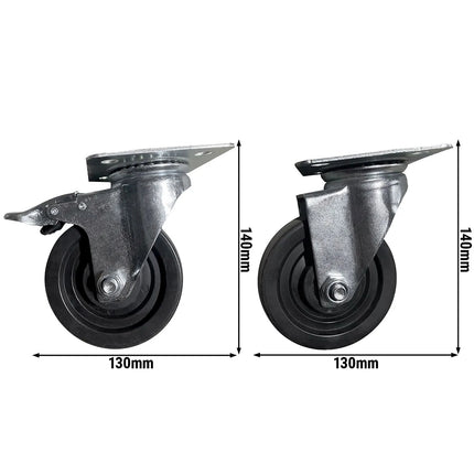 GGM Gastro Castor set - with 2 braked & 2 unbraked wheels - 85x130x140mm - for BKJ, KSJ, POG, POJ, ZBG & TKSJ