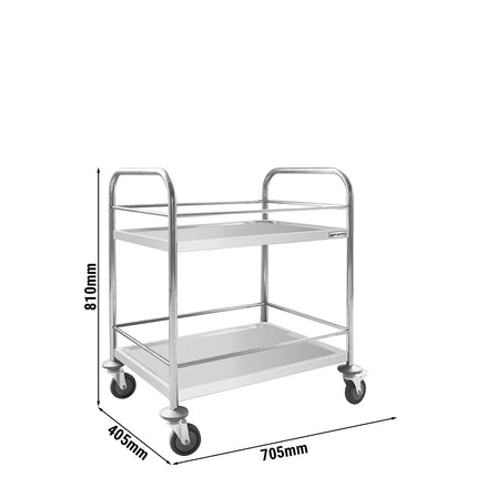 GGM Gastro Catering Trolley - Commercial Service & Clearing Trolley - 705x405mm - 2 Tier - with reinforced frame - with quiet castors