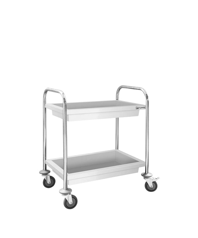 GGM Gastro Catering Trolley - Commercial Service & Clearing Trolley - 750x400mm - 2 Tier - with quiet castors