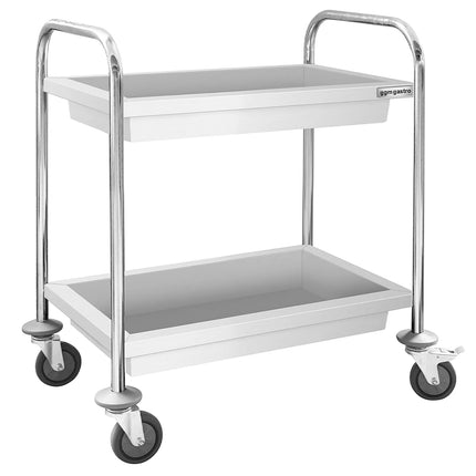 GGM Gastro Catering Trolley - Commercial Service & Clearing Trolley - 750x400mm - 2 Tier - with quiet castors