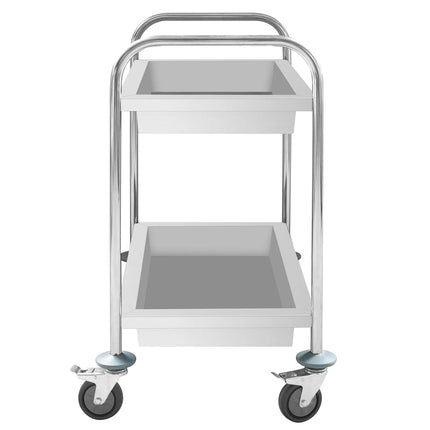 GGM Gastro Catering Trolley - Commercial Service & Clearing Trolley - 750x400mm - 2 Tier - with quiet castors