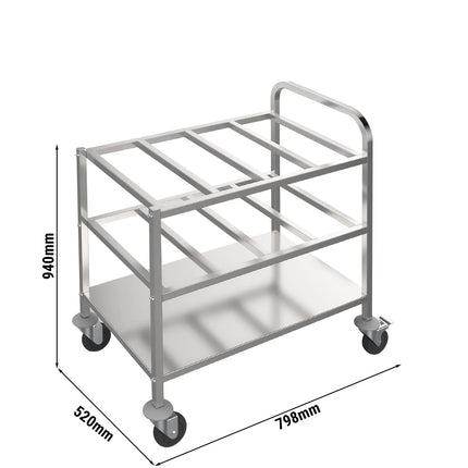 GGM Gastro Catering Trolley - Commercial Service & Clearing Trolley- 815x530mm - 2 Tier - for 12 x GN 1/6 per tier