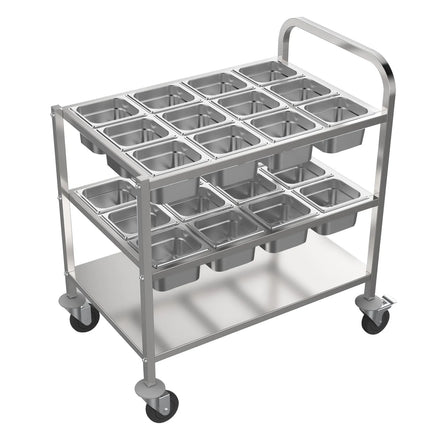 GGM Gastro Catering Trolley - Commercial Service & Clearing Trolley- 815x530mm - 2 Tier - for 12 x GN 1/6 per tier