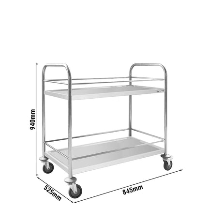 GGM Gastro Catering Trolley - Commercial Service & Clearing Trolley - 845x525mm - 2 Tier - with reinforced frame - with quiet castors