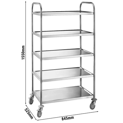 GGM Gastro Catering Trolley - Commercial Service & Clearing Trolley  - 845x525mm - 5 Tier