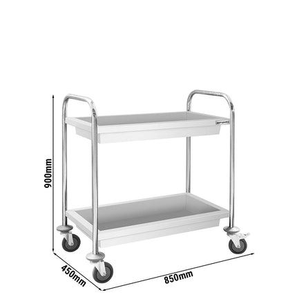 GGM Gastro Catering Trolley - Commercial Service & Clearing Trolley - 850x450mm - 2 Tier - with quiet castors