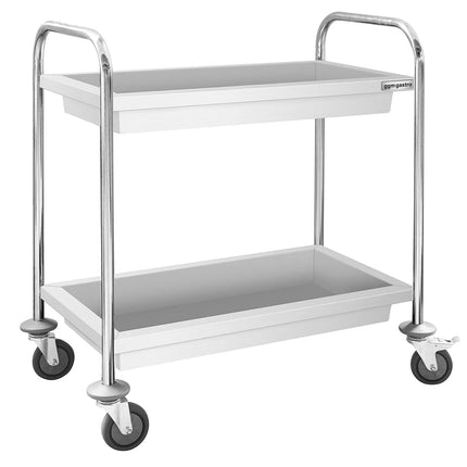 GGM Gastro Catering Trolley - Commercial Service & Clearing Trolley - 850x450mm - 2 Tier - with quiet castors