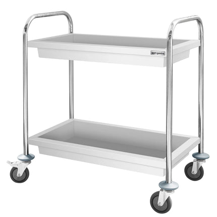 GGM Gastro Catering Trolley - Commercial Service & Clearing Trolley - 850x450mm - 2 Tier - with quiet castors