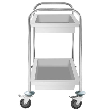 GGM Gastro Catering Trolley - Commercial Service & Clearing Trolley - 850x450mm - 2 Tier - with quiet castors
