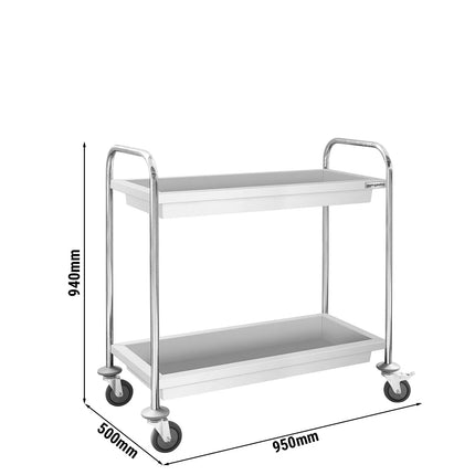 GGM Gastro Catering Trolley - Commercial Service & Clearing Trolley - 950x500mm - 2 Tier
