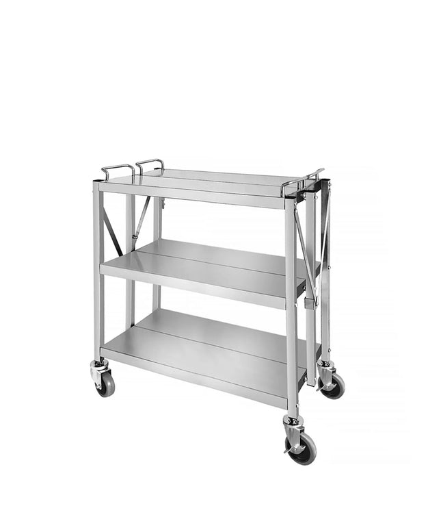 GGM Gastro Catering Trolley - Commercial Service & Clearing Trolley - Folding - 880x500mm - 3 Tier