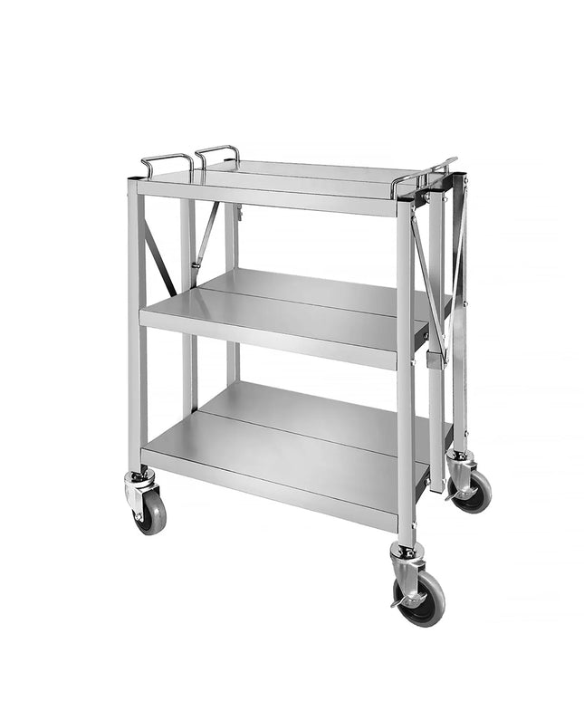 GGM Gastro Catering Trolley - Commercial Service & Clearing Trolley - Folding - 635x400mm - 3 Tier