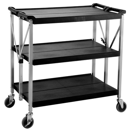 GGM Gastro Catering Trolley - Commercial Service & Clearing Trolley  - Folding - 880x500mm - 3 Tier