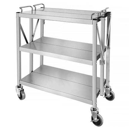 GGM Gastro Catering Trolley - Commercial Service & Clearing Trolley - Folding - 880x500mm - 3 Tier