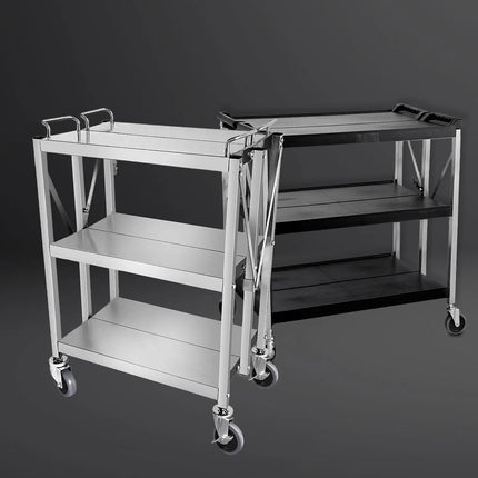 GGM Gastro Catering Trolley - Commercial Service & Clearing Trolley - Folding - 635x400mm - 3 Tier