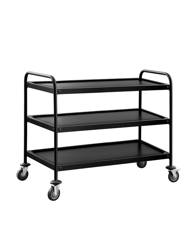 GGM Gastro Catering Trolley - Commercial Service & Clearing Trolley - Heavy Duty - 1200x600mm - 3 Tier - Black