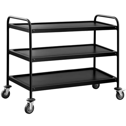 GGM Gastro Catering Trolley - Commercial Service & Clearing Trolley - Heavy Duty - 1200x600mm - 3 Tier - Black