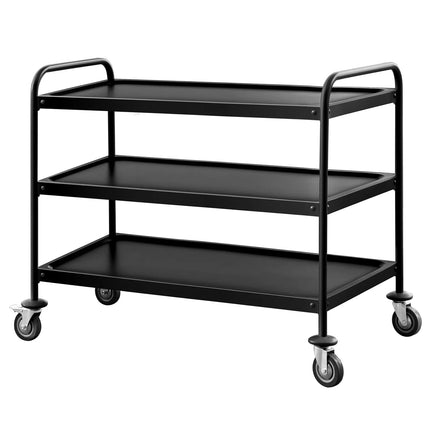 GGM Gastro Catering Trolley - Commercial Service & Clearing Trolley - Heavy Duty - 1200x600mm - 3 Tier - Black