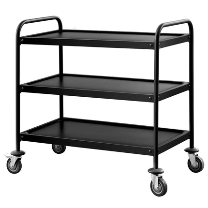 GGM Gastro Catering Trolley - Commercial Service & Clearing Trolley - Heavy Duty - 1000x500mm - 3 Tier - Black