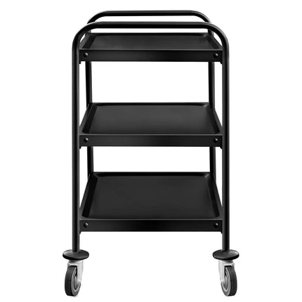 GGM Gastro Catering Trolley - Commercial Service & Clearing Trolley - Heavy Duty - 800x500mm - 3 Tier - Black