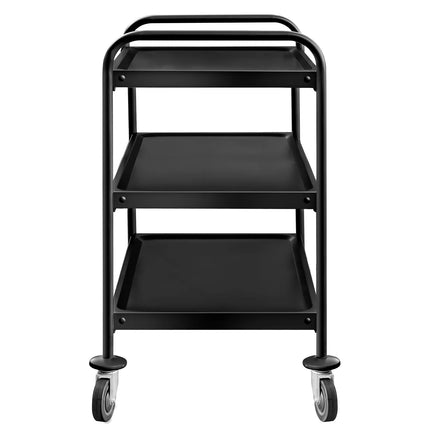 GGM Gastro Catering Trolley - Commercial Service & Clearing Trolley - Heavy Duty - 1000x500mm - 3 Tier - Black