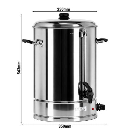 GGM Gastro Catering Water Boiler & Mulled Wine Urn - 17L - 2.5kW - Adjustable Thermostat 30–110°C - Stainless Steel - with Dispensing Tap - Ideal for Mulled Wine