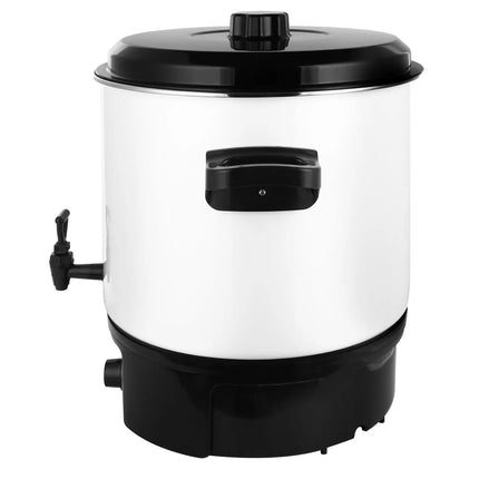 GGM Gastro Catering Water Boiler & Mulled Wine Urn - 27L - 1.8kW - Adjustable Thermostat 30–110°C - White - with Dispensing Tap & Digital Timer - for Tea, Coffee & Mulled Wine