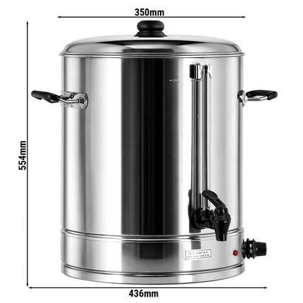 GGM Gastro Catering Water Boiler & Mulled Wine Urn - 31L - 3kW - Adjustable Thermostat 30–110°C - Stainless Steel - with Dispensing Tap - Ideal for Mulled Wine