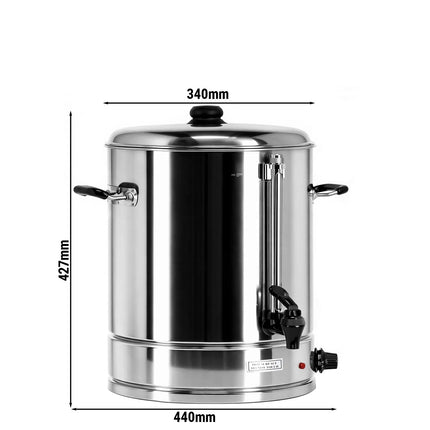 GGM Gastro Catering Water Boiler & Mulled Wine Urn - Stainless Steel - 21L - 3kW - Stepless Temperature Control