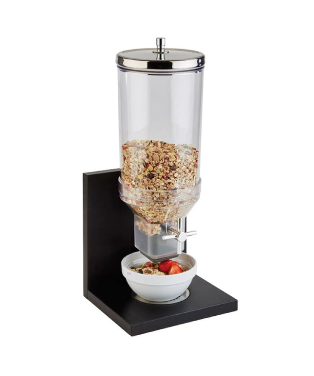 GGM Gastro Cereal Dispenser - BRIDGE - Rotary Dispense - Plastic Container - 4.5L - Wooden Stand