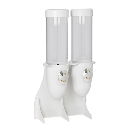 GGM Gastro Cereal Dispenser - double - Ø115mm - Rotary Dispense - 2 Plastic Containers - Stainless Steel Stand