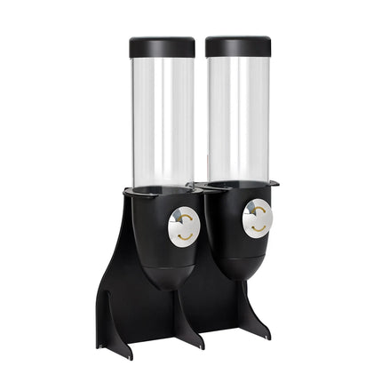GGM Gastro Cereal Dispenser - double - Ø115mm - Rotary Dispense - Stainless Steel Stand - Black