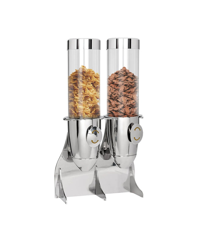 GGM Gastro Cereal Dispenser - double - Rotary Dispense - Stainless Steel Stand