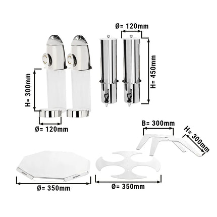 GGM Gastro Cereal Dispenser - double - rotating - Rotary Dispense - 2 Plastic Containers - Stainless Steel Stand