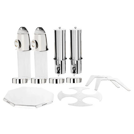 GGM Gastro Cereal Dispenser - double - rotating - Rotary Dispense - 2 Plastic Containers - Stainless Steel Stand