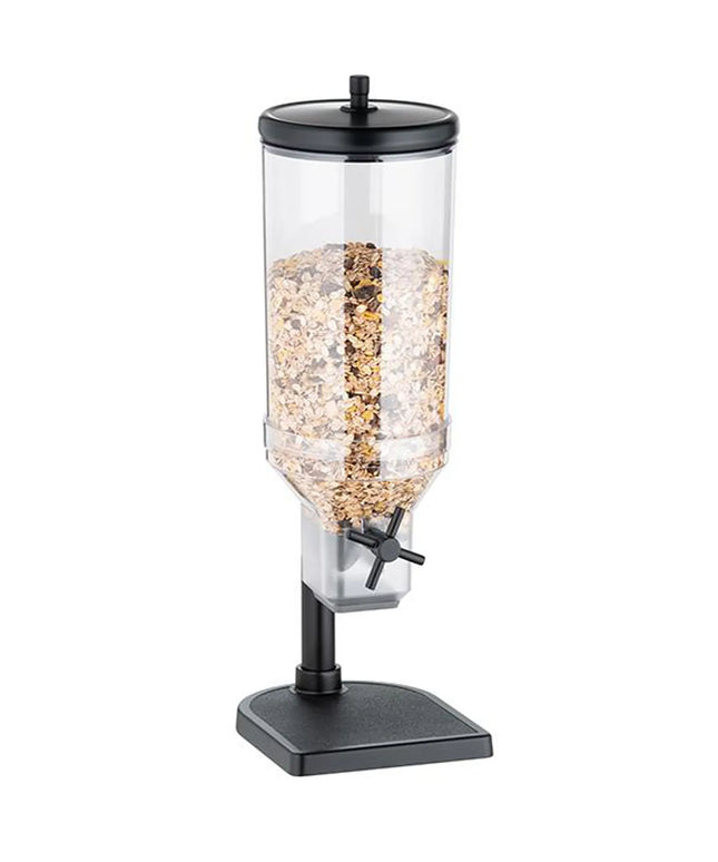 GGM Gastro Cereal Dispenser - FRESH+EASY - Rotary Dispense - 1 Plastic Container - 4.5L - Stainless Steel Stand - Black