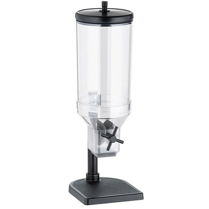 GGM Gastro Cereal Dispenser - FRESH+EASY - Rotary Dispense - 1 Plastic Container - 4.5L - Stainless Steel Stand - Black