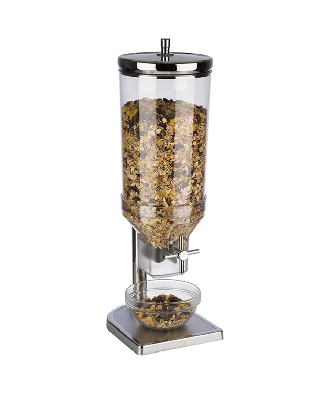 GGM Gastro Cereal Dispenser - FRESH+EASY - Rotary Dispense - Plastic Container - 4.5L - Stainless Steel Stand